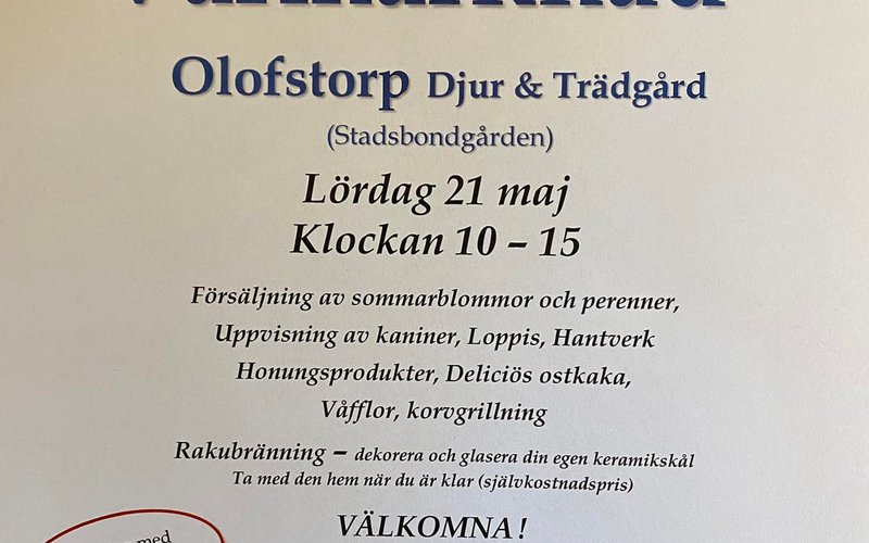 Bildbeskrivning saknas för evenemanget: Vårmarknad på Olofstorp djur och trädgård