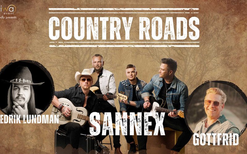 Bildbeskrivning saknas för evenemanget: Country Roads -  show med Sannex, Fredrik Lundman & Gottfrid